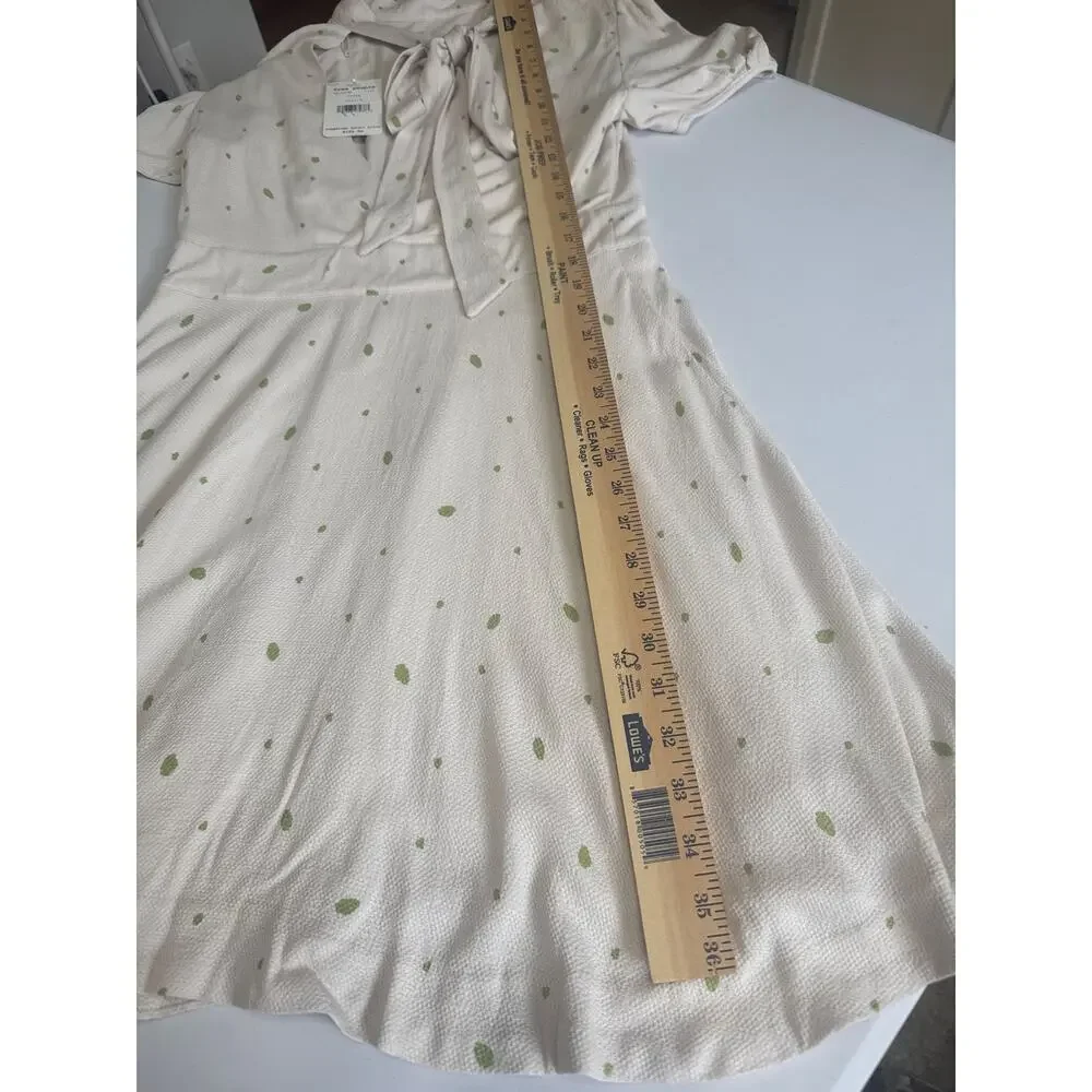 Free People NWT Abbie Printed Fit and Flare Ivory Mini Dress Size 8